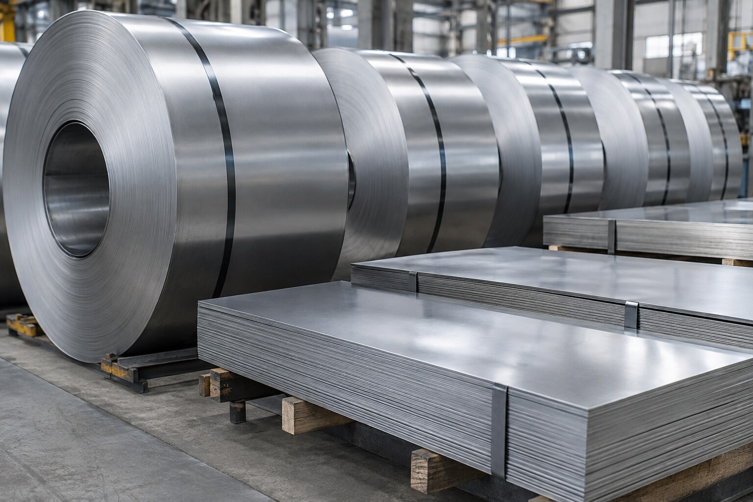 Cold-rolled steel coils and sheets in a steel service center